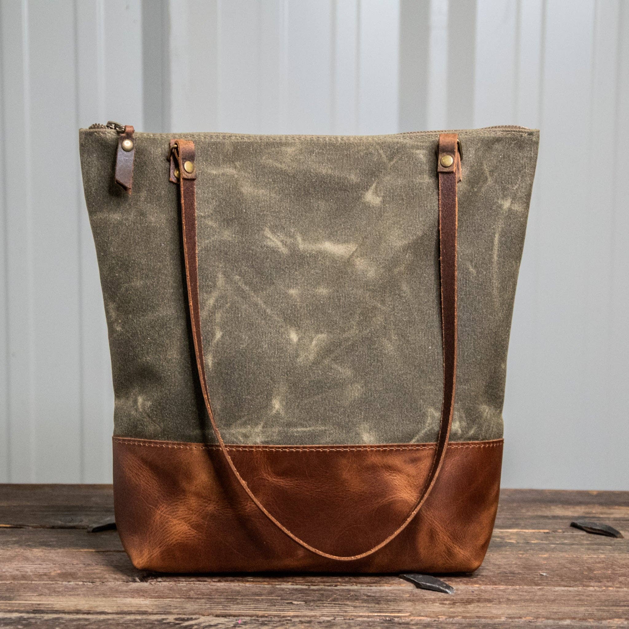 In Blue Handmade - Wholesale Tote Bag - Women's - Essential Waxed Canvas and Leather Tote with Options18