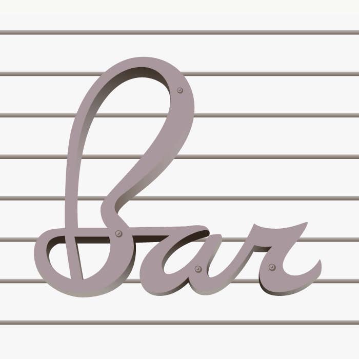 2.5'' x 3.5'' Script Bar Sign Magnet for wholesale by Fridgedoor