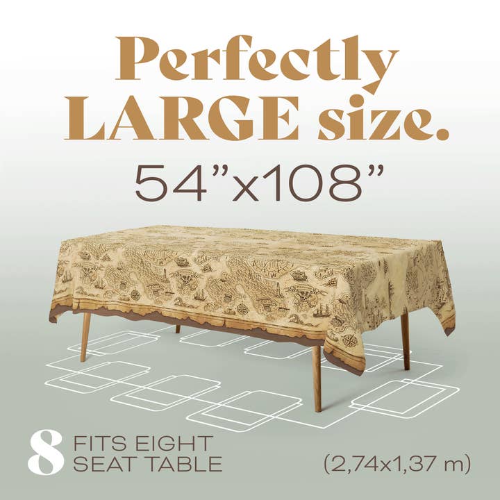 Leib Games - Wholesale Disposable Table Cover/Runner - Pirate Map Plastic Table Cloth Disposable, Party Decorations1