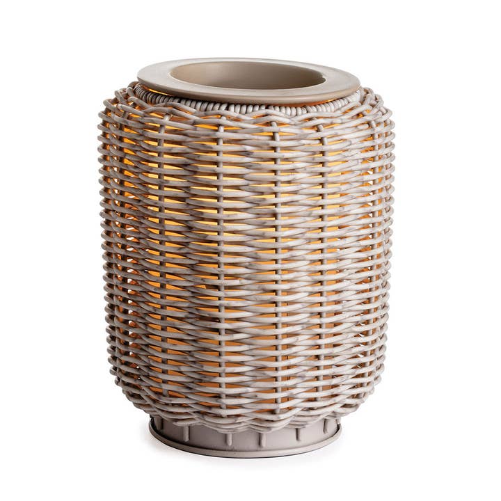 Wicker Grey Illumination Fragrance Warmer for wholesale by Rockwall Candle