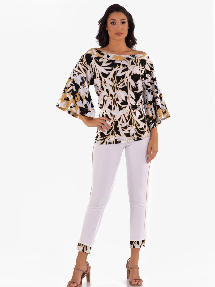 TUNIQUE À MANCHES ¾ ET ENCOLURE BATEAU pour la vente par VKY&CO