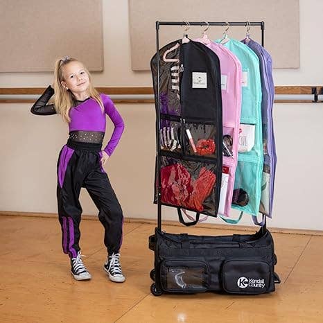 Kendall Country – Großhandel Kleidersack – Carry On Tanztasche mit Kleiderständer, Rabenschwarz, Größe S, 22 Zoll