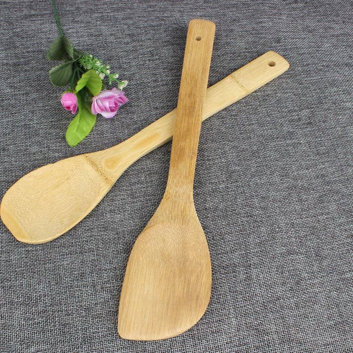 everythingbamboo – Großhandel Küchenutensilien-Set – Set mit 4 Kochschabern aus natürlichem Bambus, Spatel, Küchenhelfer, gesund und praktisch