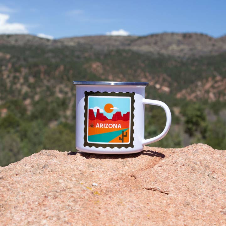 Human Nature Designs - Wholesale Coffee Mug - Arizona Mug - Arizona Coffee Mug - Enamel Camping Mug 3