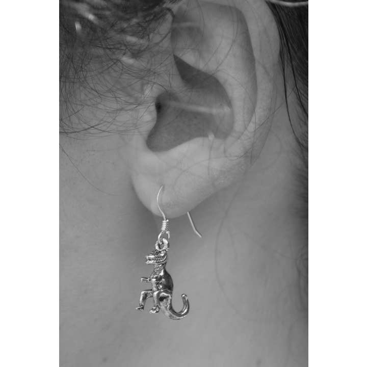 Semaki & Bird - Venta al por mayor Pendientes colgantes - Pendientes dinosaurio T. Rex - plata Natural History