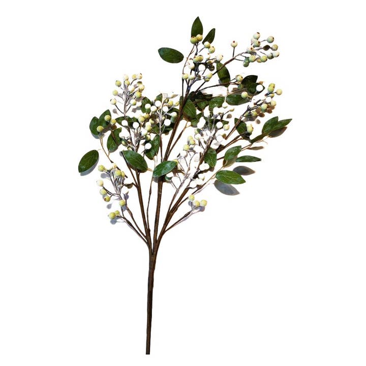 Artificial Leaf Spray with White Berries - 38" for wholesale by Will's Company
