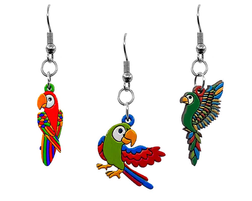 Pichincha - Wholesale Dangle Earrings - Wooden Parrot Bird Animal Dangle Earrings1
