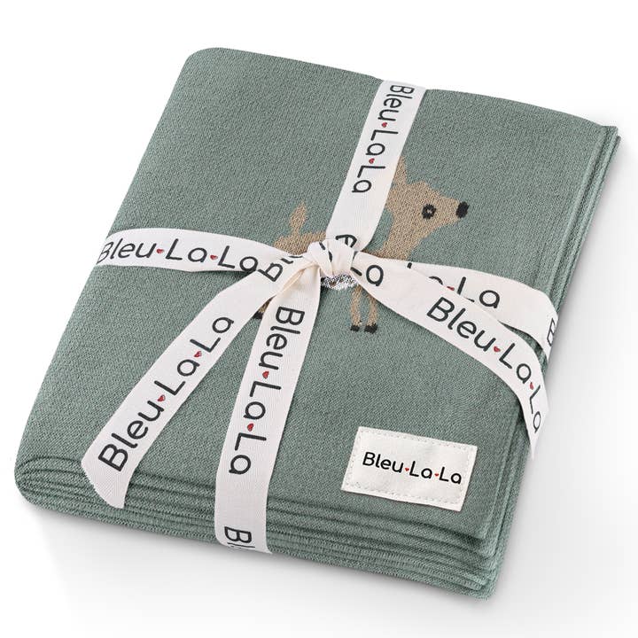 Bleu La La - Wholesale Swaddle - Baby - 100% Luxury Cotton Receiving Swaddle Baby Blanket - Deer