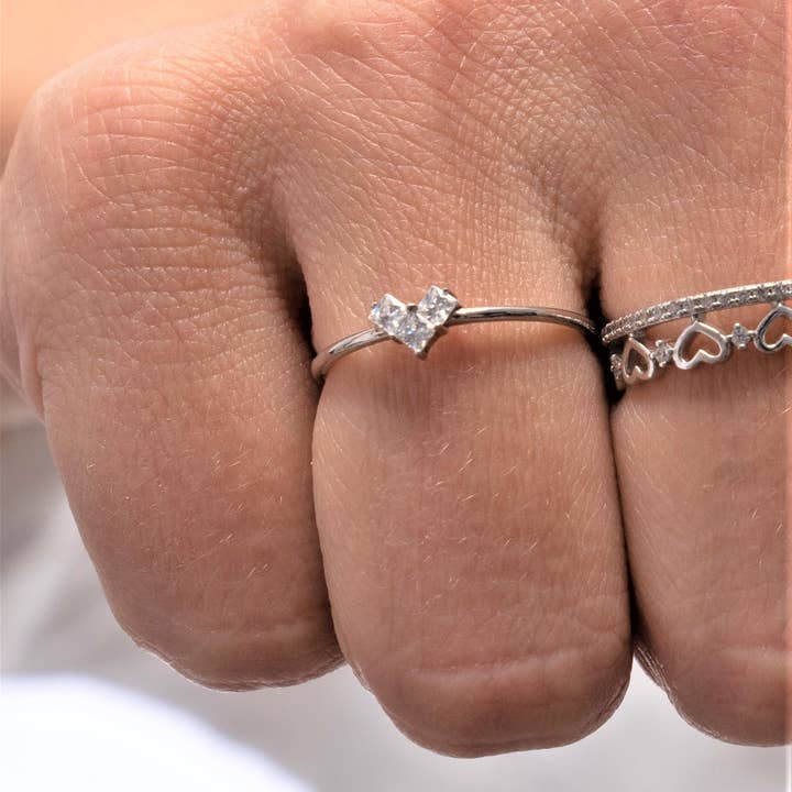 bague cœur en argent pour la vente par Diat