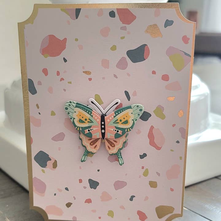 Alluring Butterfly Arthropod Embellished Notecard for wholesale by Notebellish