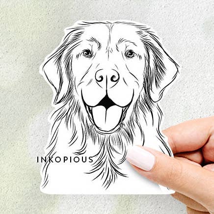 Autocollant autocollant Sunny the Golden Retriever pour la vente par Inkopious