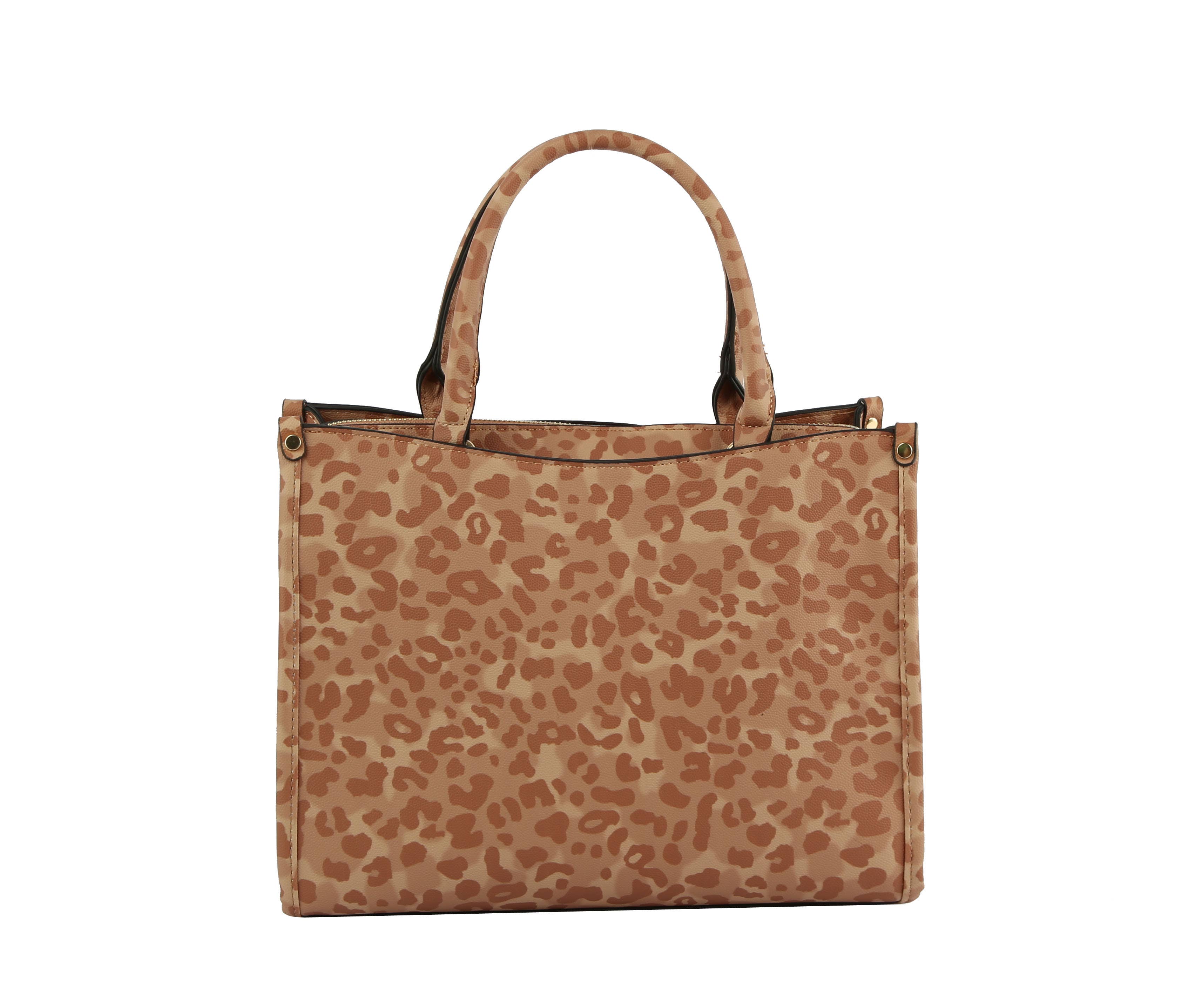 Handbag Factory Corp - Wholesale Tote Bag - Women's - Multi Compartment Leopard Hand Tote Set3