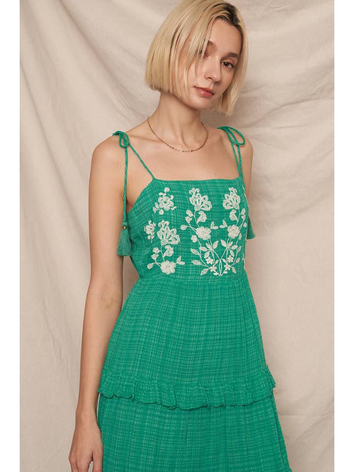 En Crème - Wholesale Dress - Women's - Tie Shoulder Embroidered Dress 15