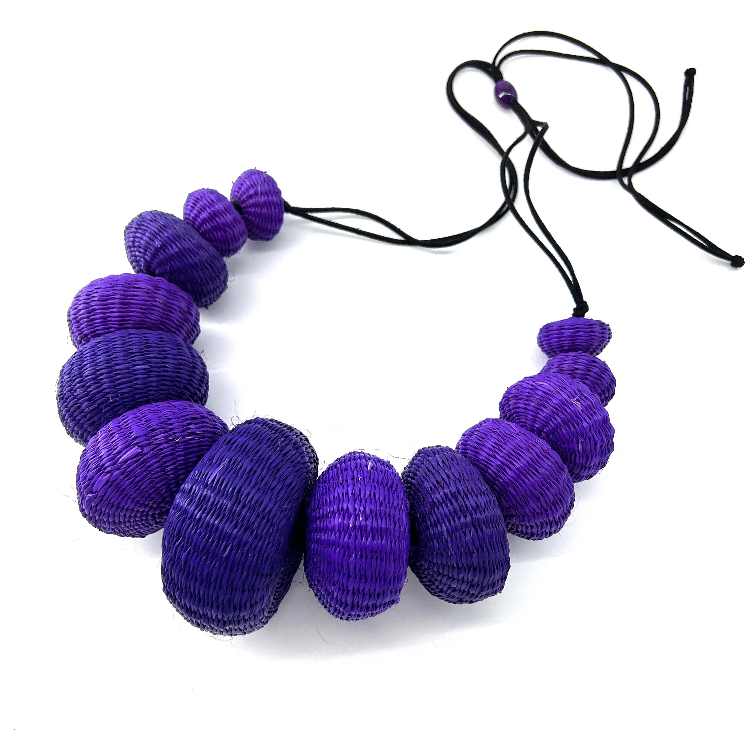 Belart Fair Trade – Engroshandel Halskæde med store vedhæng – Iraca Statement vævet Degradee Jolie halskæde9