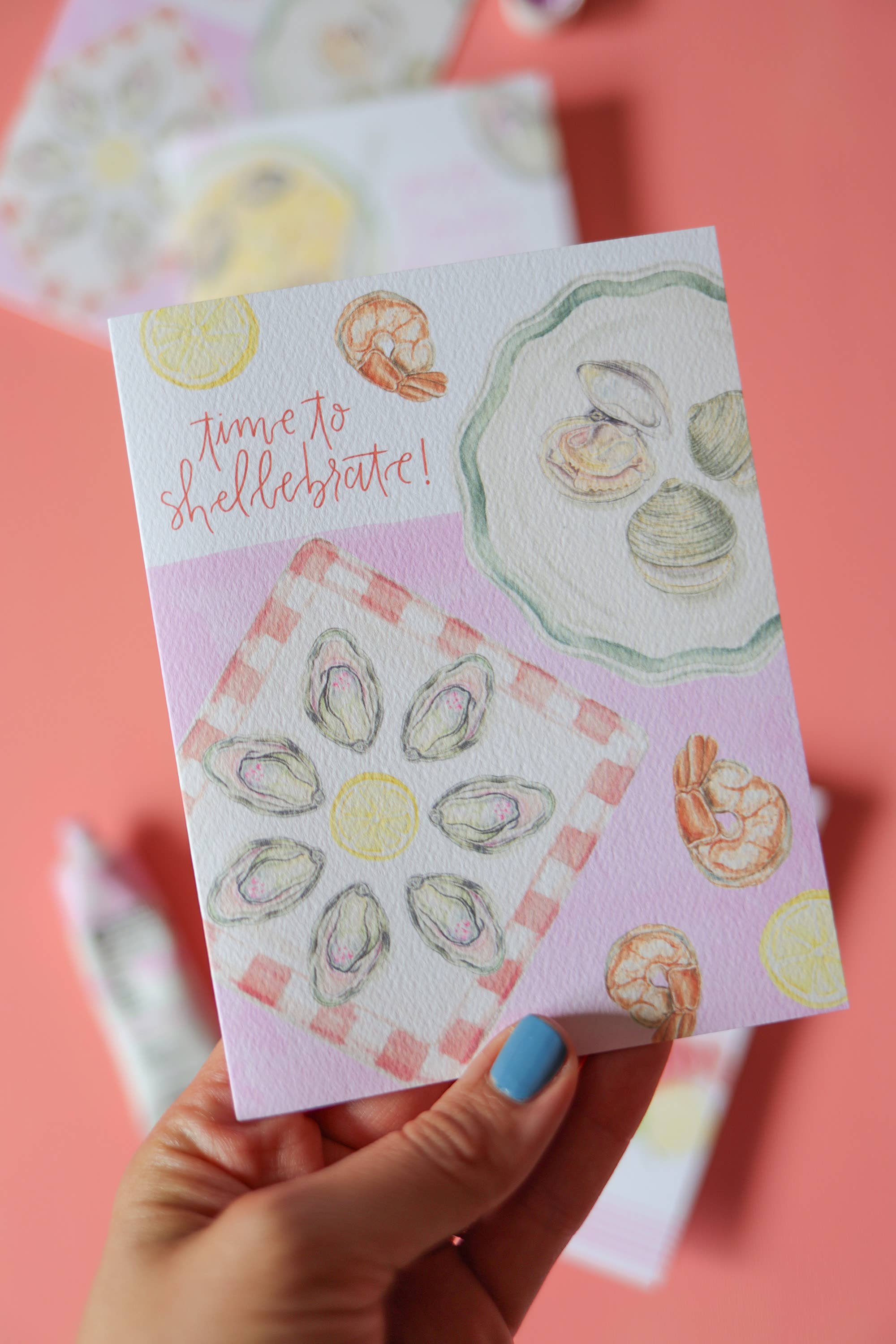 Stephanie Tara Stationery - Wholesale Birthday Card - time to shellebrate seafood birthday card1
