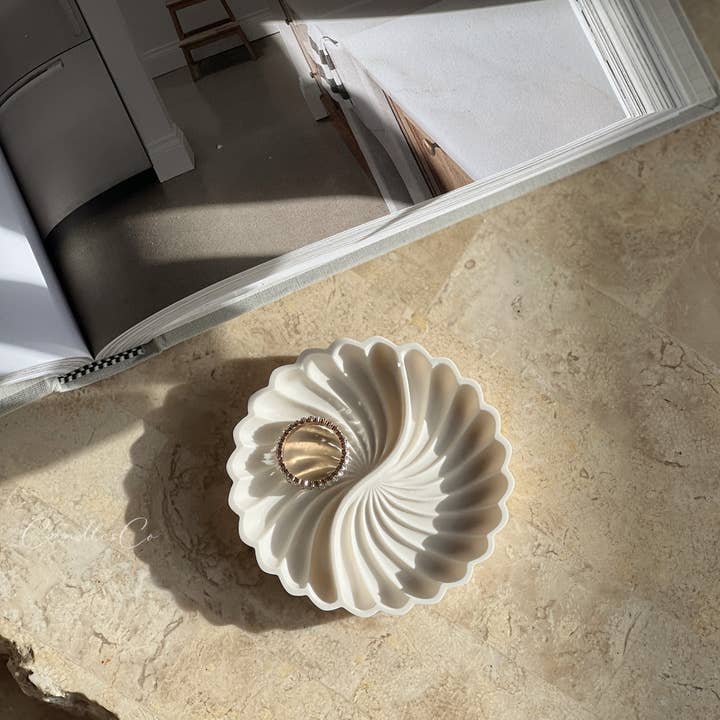 White Shell trinket Dish Handmade Home Decor for wholesale on Faire3