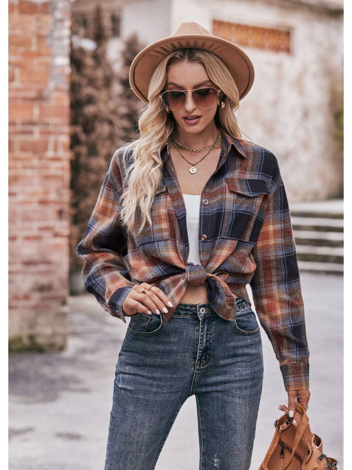 ePretty - Wholesale Button Down Shirt - Women's - Plaid Button Down Shirt G5-TP680323