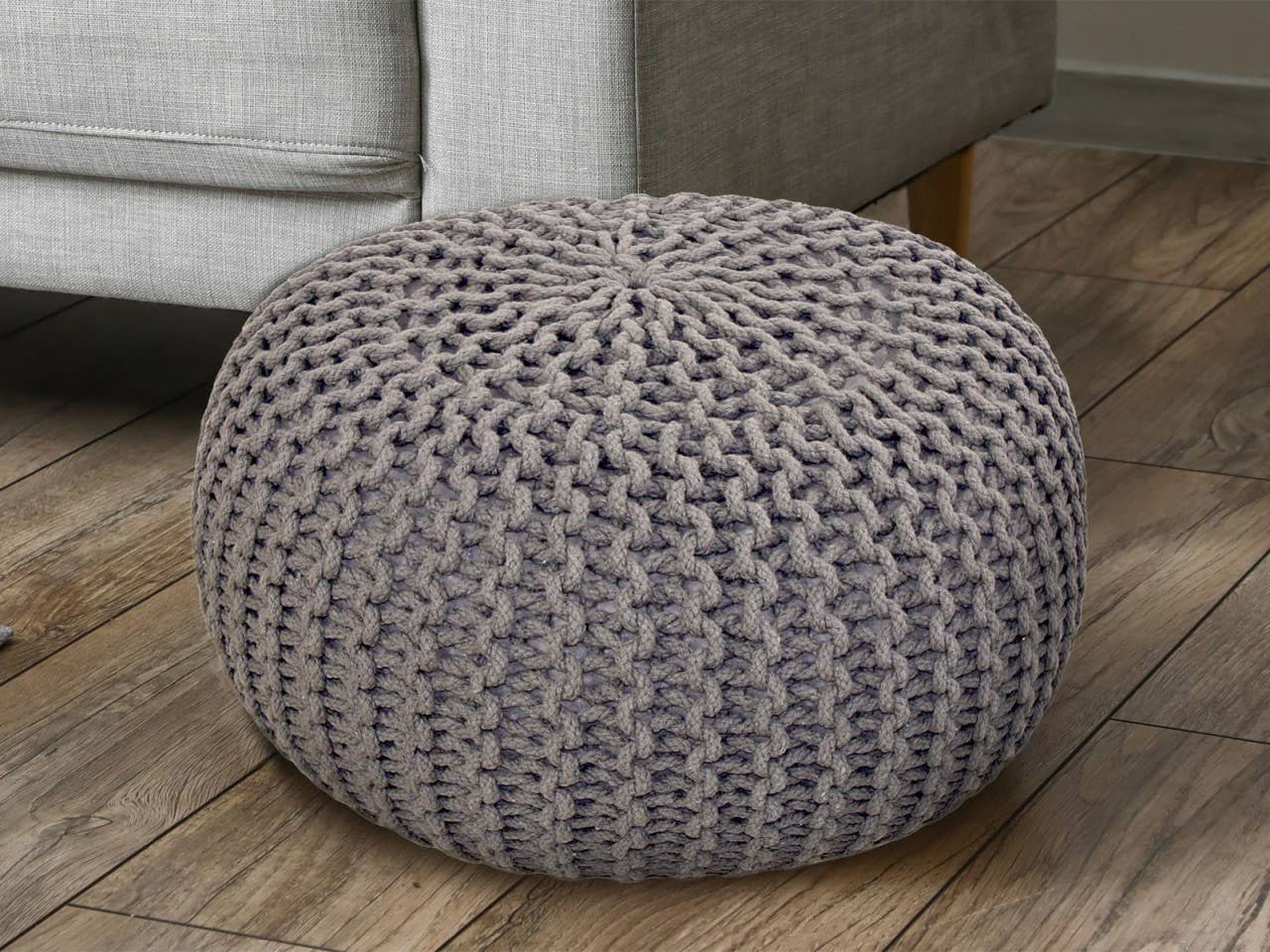 Voglrieder - Wholesale Pouf - Pouf, diameter 55 cm, knitted stool, pouf, pouf, floor cushion, large43