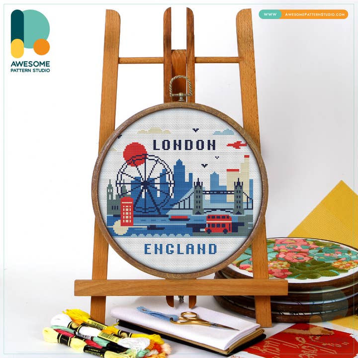 London England CS3144, Counted Cross Stitch Kit for wholesale by Awesome Pattern Studio