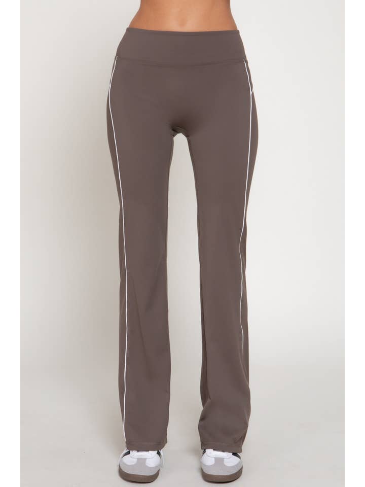 Active Basic | Active USA - Wholesale Athletic Pants - Women's - Waist Band Contrast Piping Detail Workout Pants18