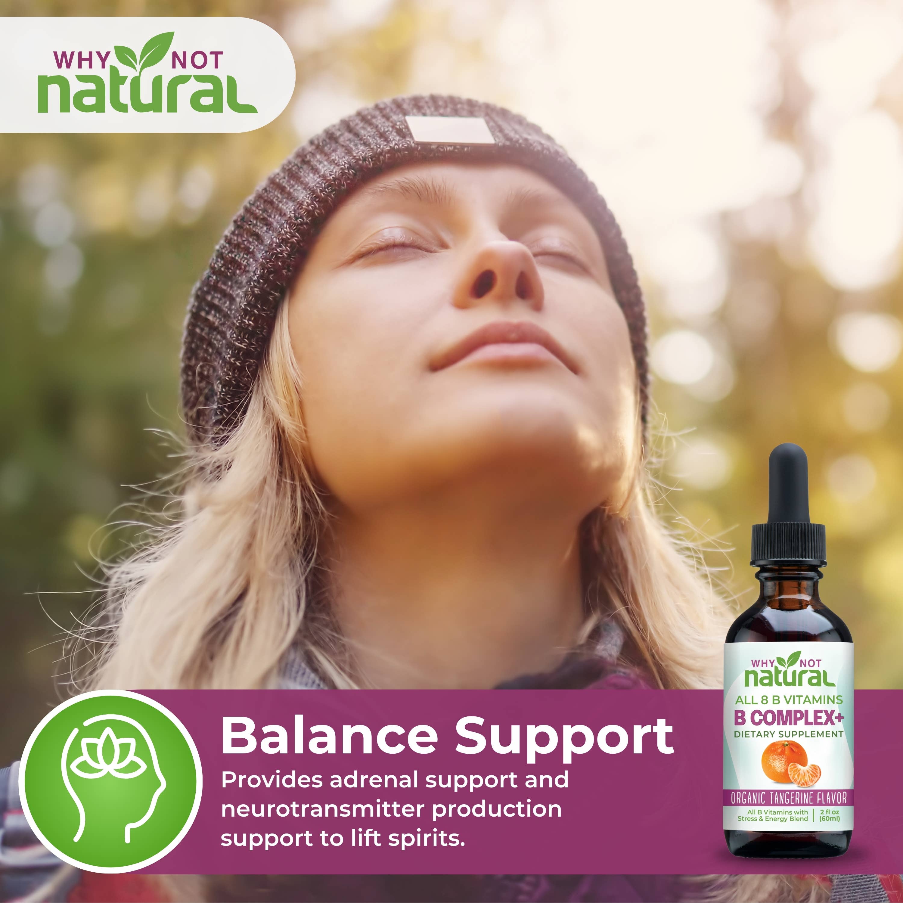 WhyNotNatural – Großhandel Nahrungsergänzungsmittel/Vitamin zum Einnehmen – B-Komplex-Flüssigkeit: Alle 8 B-Vitamine + Natürliche Unterstützung für Stress & Energie2