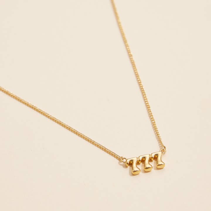 Lilla Haven - Wholesale Pendant/Charm Necklace - Angel Number "777" 18K Gold Dipped Necklace