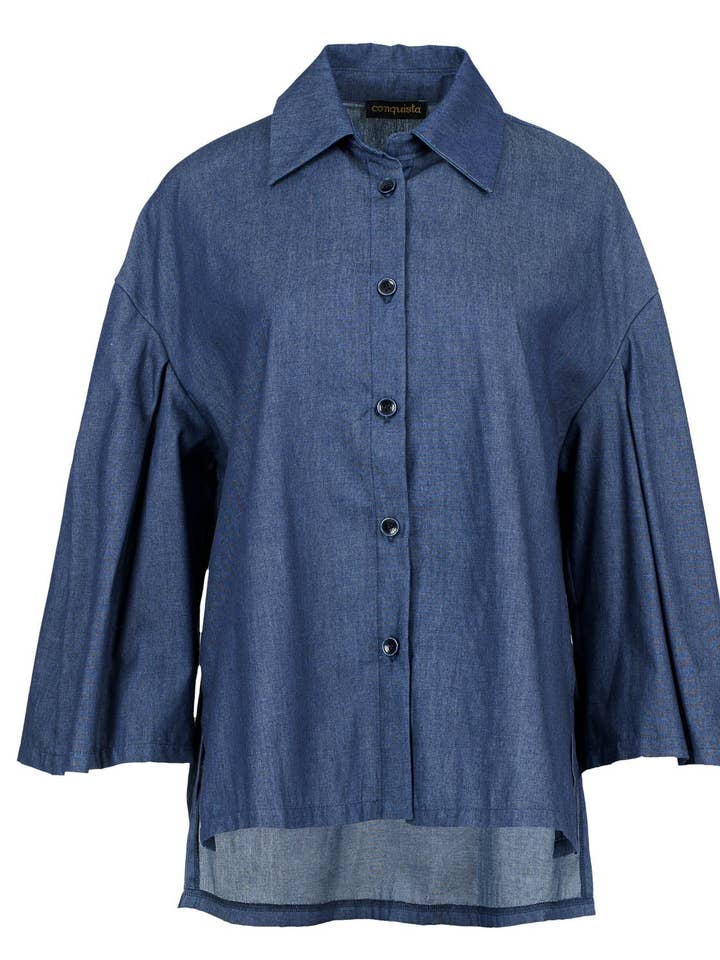 Casaco Estilo Denim Indigo por atacado de conquista