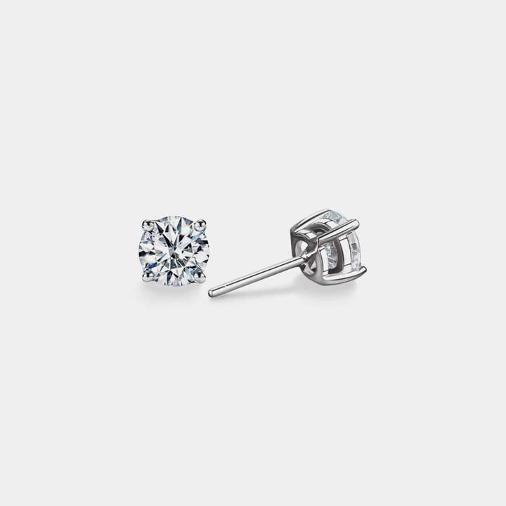 Perimade & Co. LLC - Wholesale Stud/Post Earrings - Four-Prong Moissanite Stud Earrings in 925 Sterling Silver