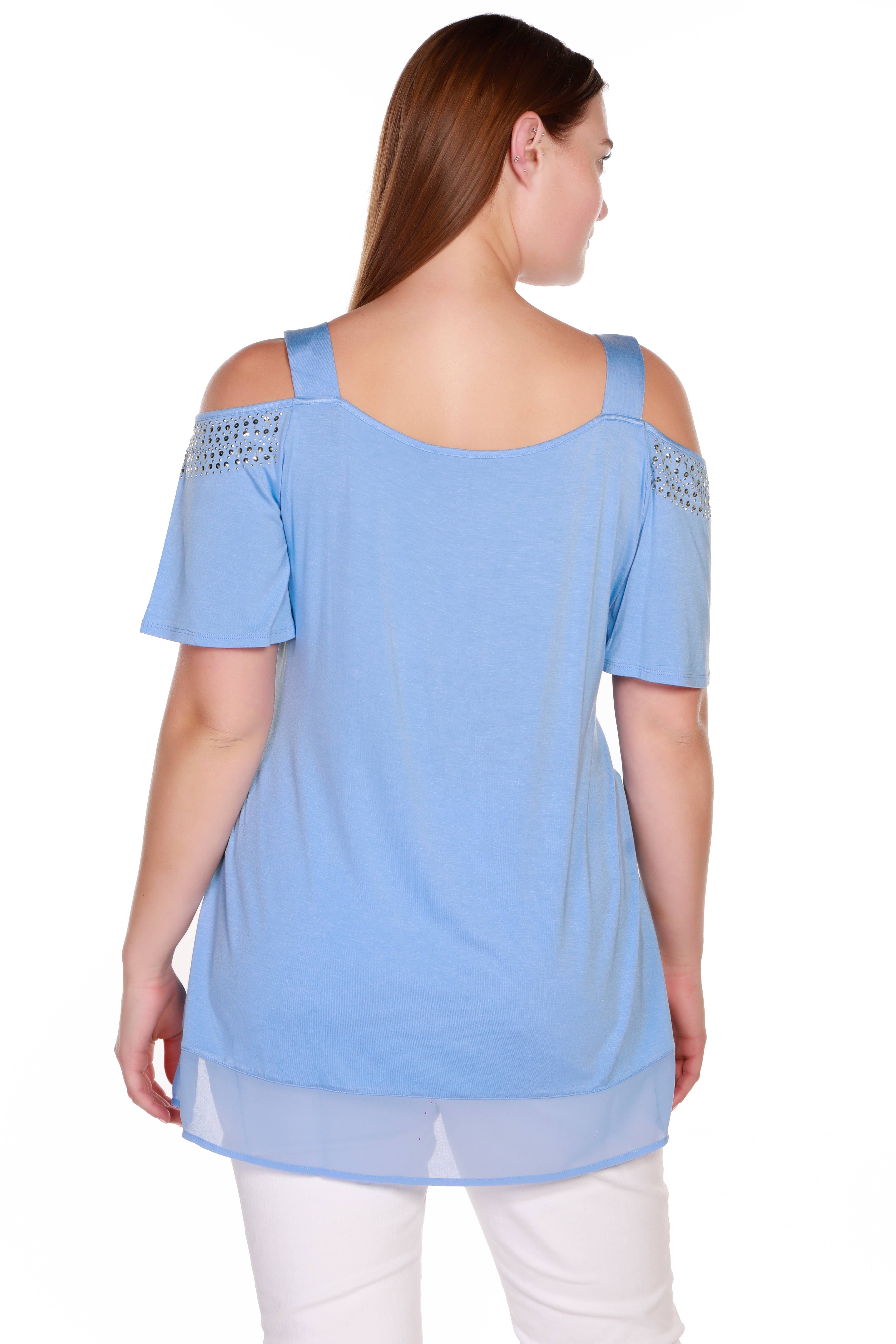 Belldini - Wholesale Blouse - Women's - Women's Cold Shoulder Tunic with Studs and Sequins8