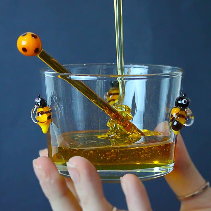 Honey bowl with glass bee, jam bowls, snack bowl, ice cream for wholesale by Adamodart