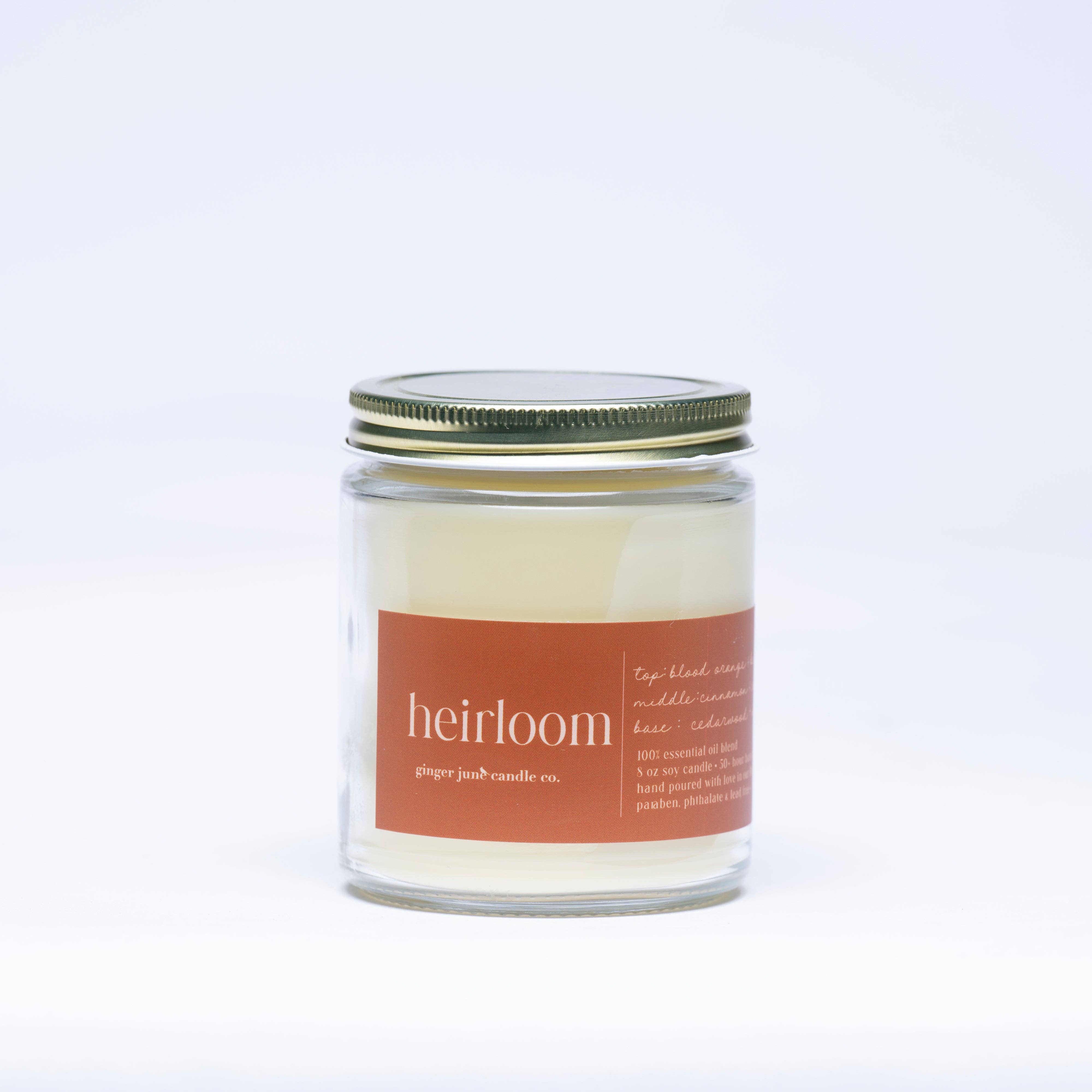 Ginger June Candle Co. - Vente Bougie en bocal - HEIRLOOM • collection minimaliste • Bougie en cire de soja 100 % EO 8 oz1