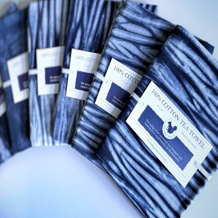 The Indigo Squirrel - Wholesale Tea Towel - Indigo- Dyed Tea Towel1