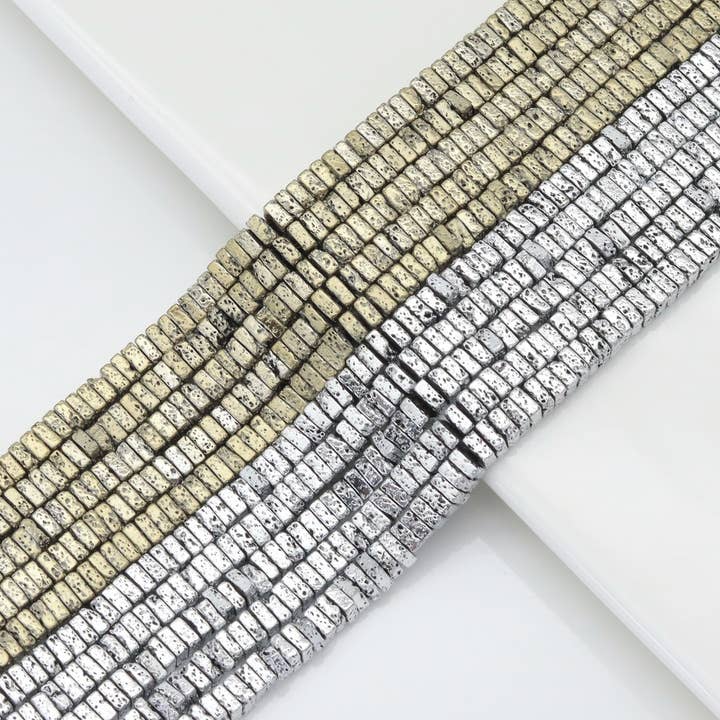 2x4mm Matt Hematite Square Beads, Sku#S160 for wholesale by BestBeads&Beyond