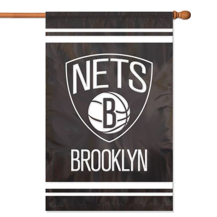 Brooklyn Nets Applique Banner Flag for wholesale by Party Animal, Inc.