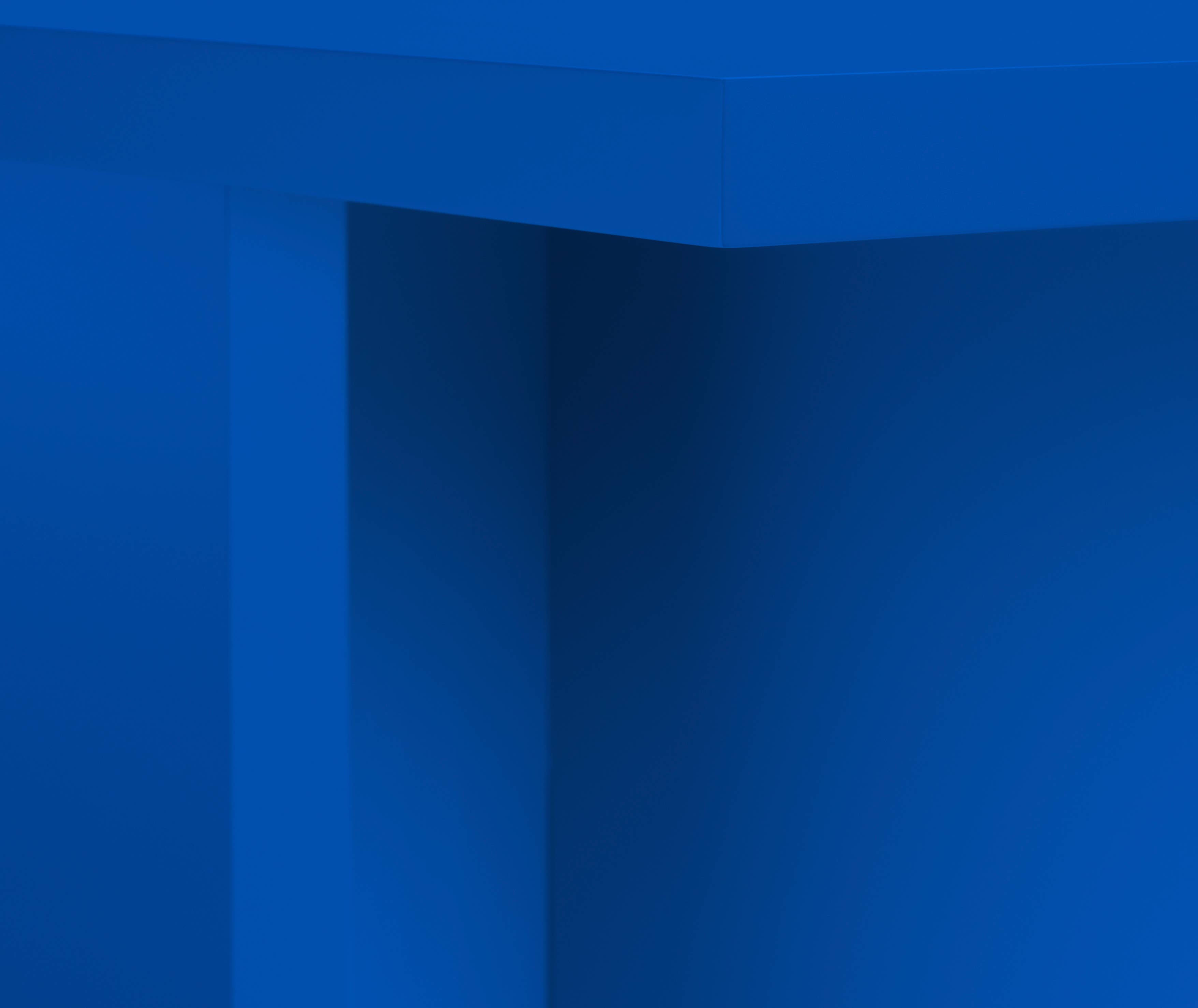 Really Nice Things - Vente Tables basses - Table basse plateau 3cm bleu prusse 100x60cm4