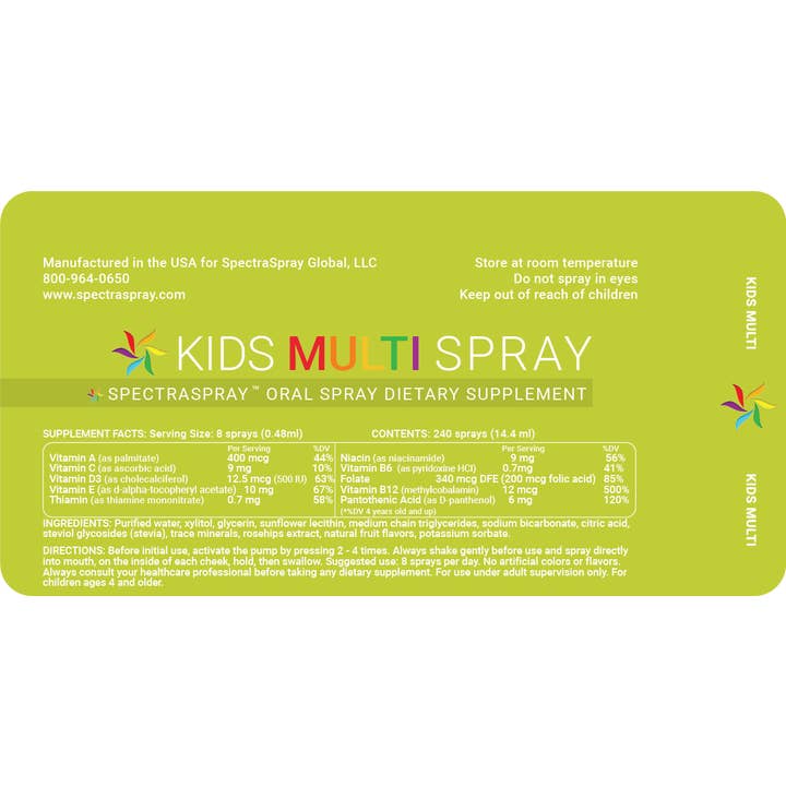 SpectraSpray Global - Wholesale Oral Supplement/Vitamin - Oral Spray Vitamin Starter Kit with Display (12 units)20