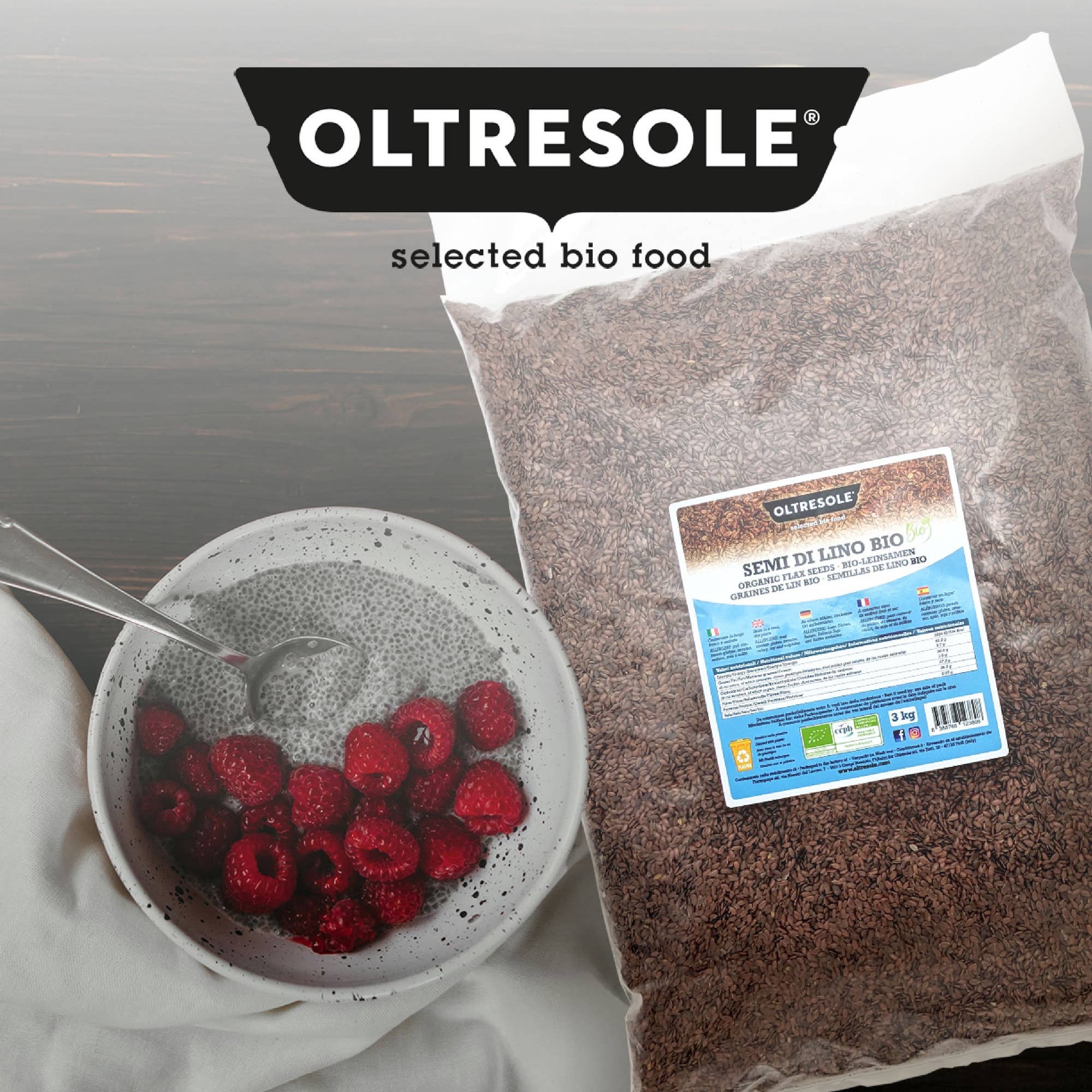 Oltresole - Wholesale Seeds/Kernels - ORGANIC FLAXSEEDS 3 Kg6