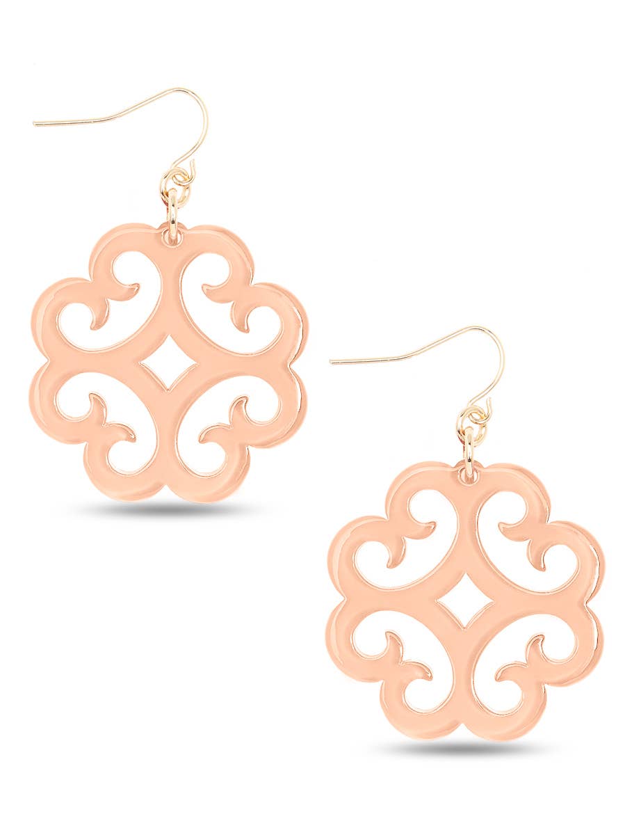 ZENZII Jewelry - Wholesale Hangende/ronde oorbellen - Circular Wave Pattern Resin Drop Earring0