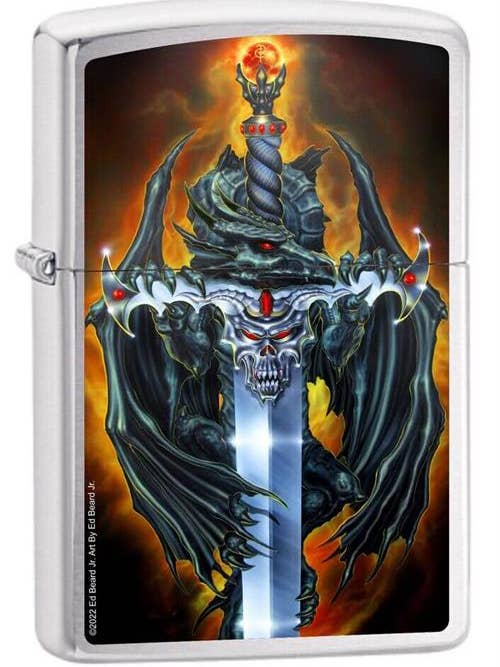 Ed Beard Jr. - Dragon Forged Brushed Chrome Zippo Lighter for wholesale by Scorpio Posters