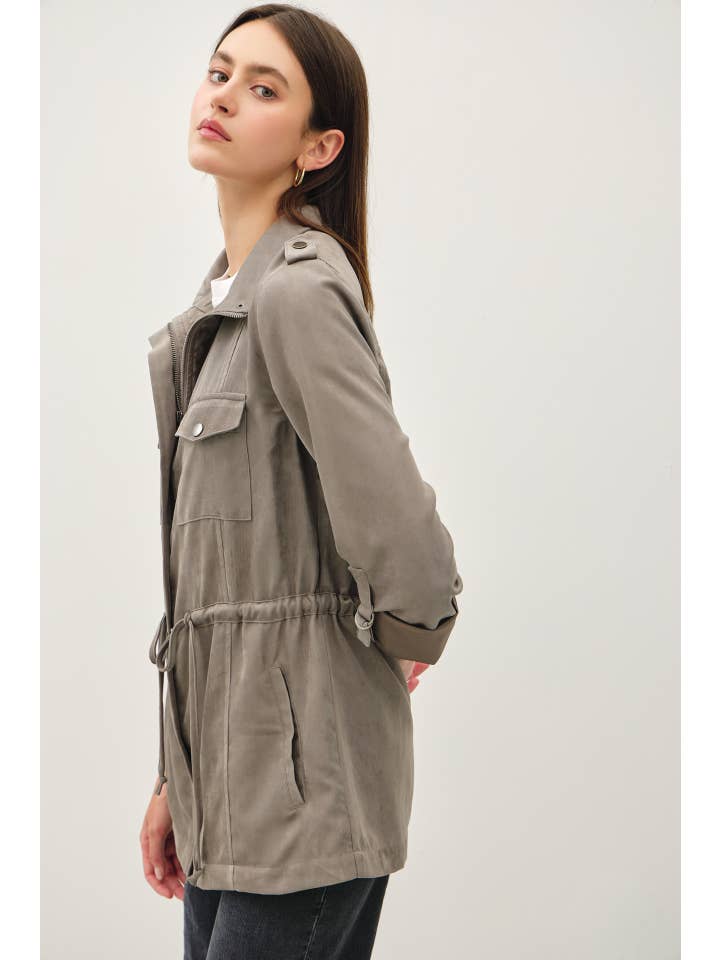 Be Cool - Wholesale Jacket - Women's - CINCHED WAIST SAFARI CARGO UTILITY JACKET