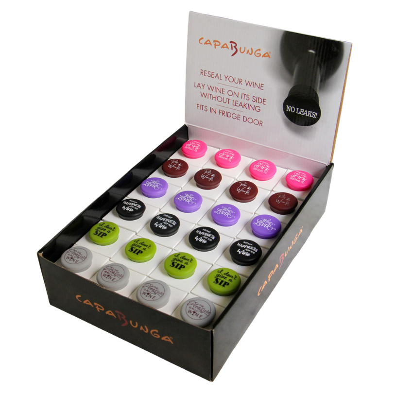 CapaBunga® - Wholesale Wine Stopper - Wine Cap Counter Display Unit | Wit & Wine Stoppers2