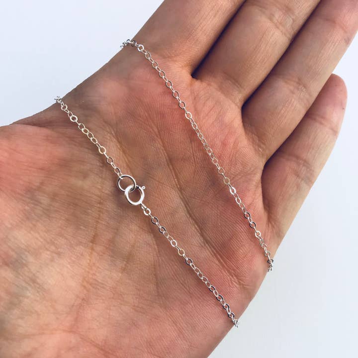 Cali Findings – wholesale Kedjehalsband – 18 ”Sterling Silver 1,5 mm kabelkedja, färdig platt kabel
