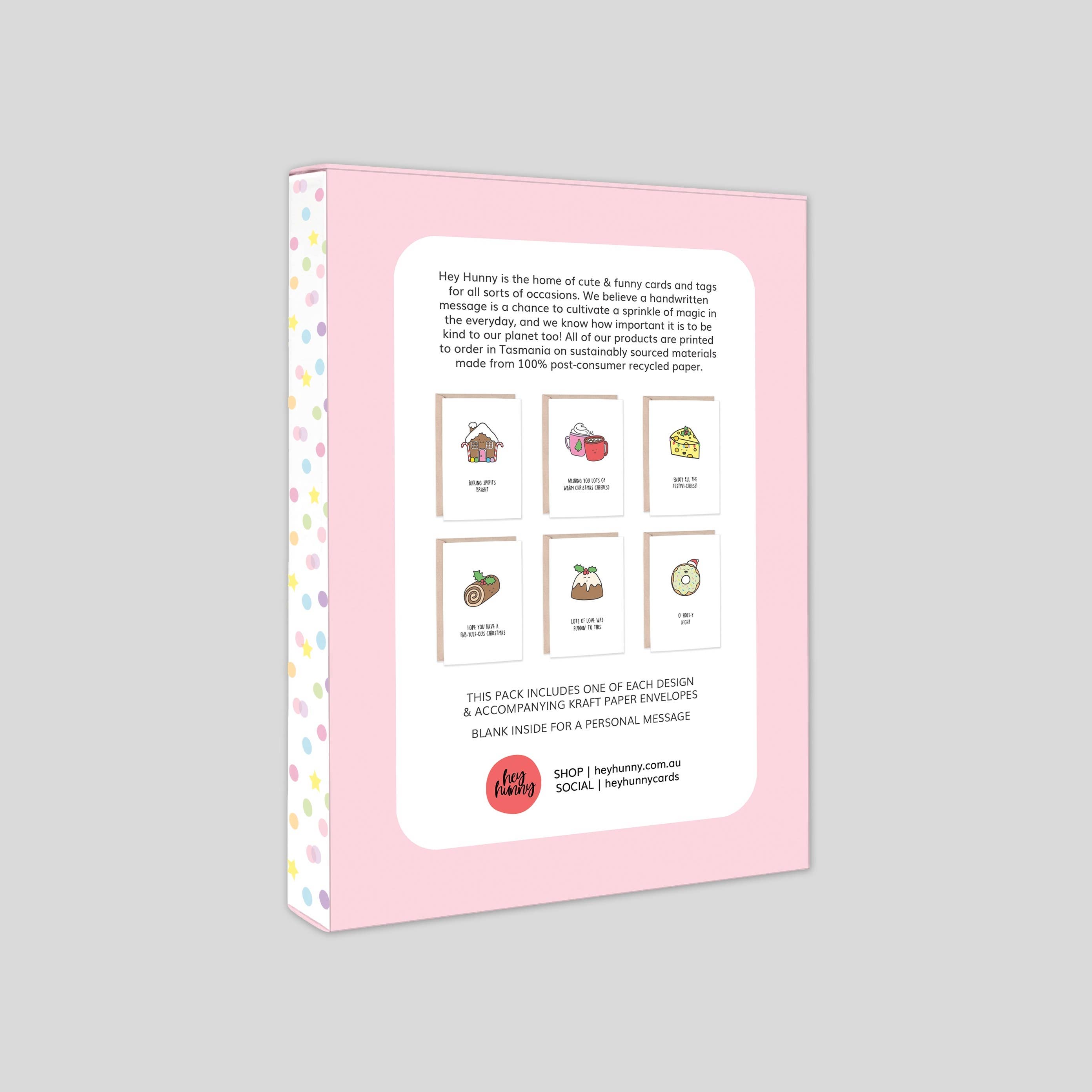 Hey Hunny - Vente Cartes de Noël - Coffret de Cartes de Noël : Collection Gourmande | 6 Cartes1