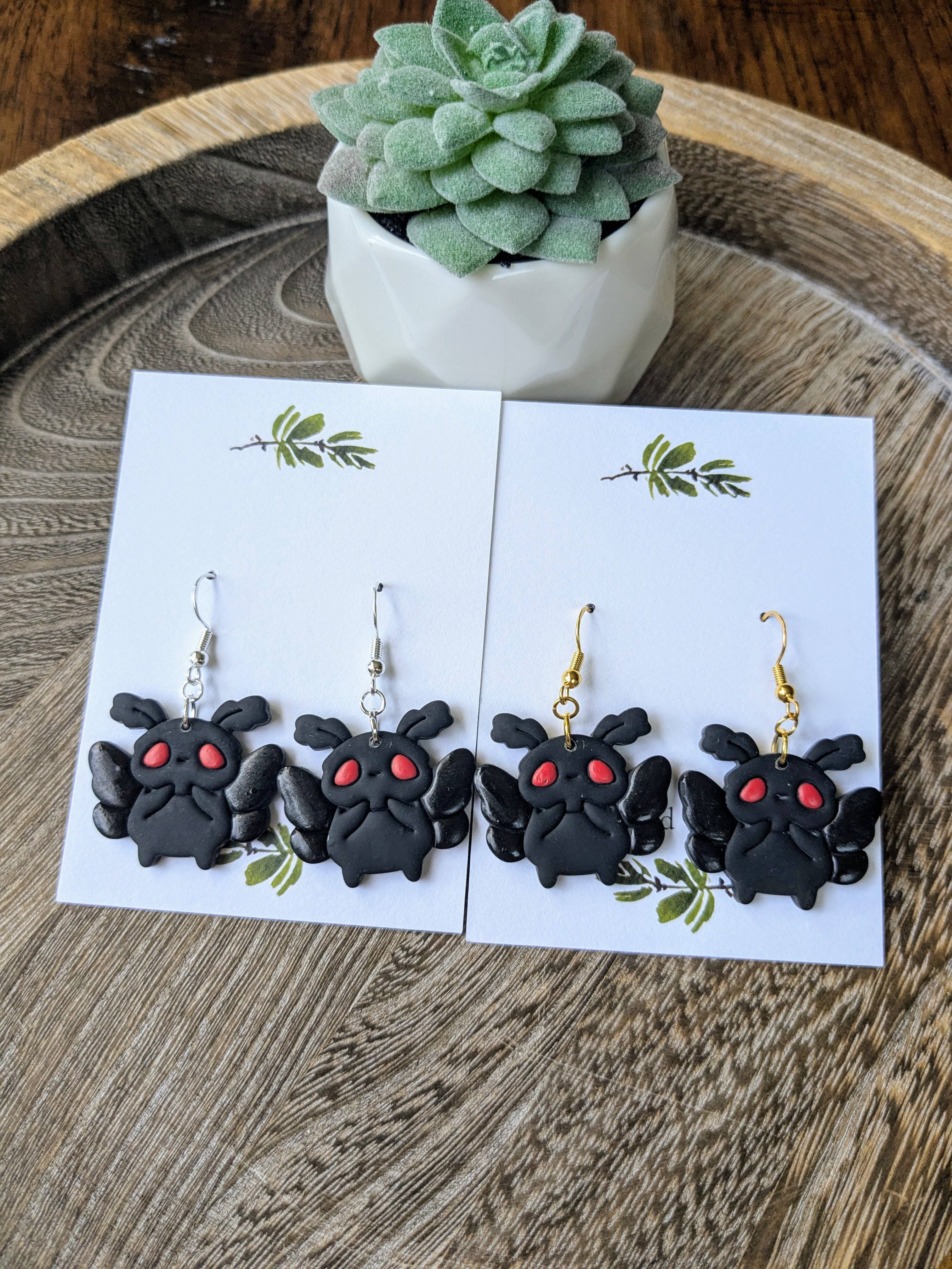 Stag and Branch - Wholesale Dangle Earrings - Moth Man Polymer Clay Earrings3