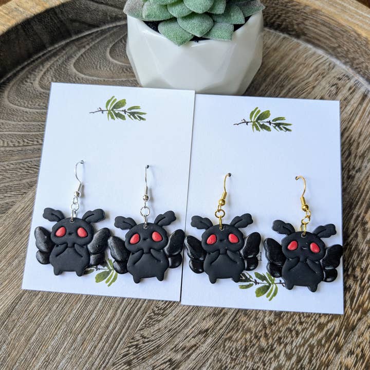 Stag and Branch - Wholesale Dangle Earrings - Moth Man Polymer Clay Earrings3