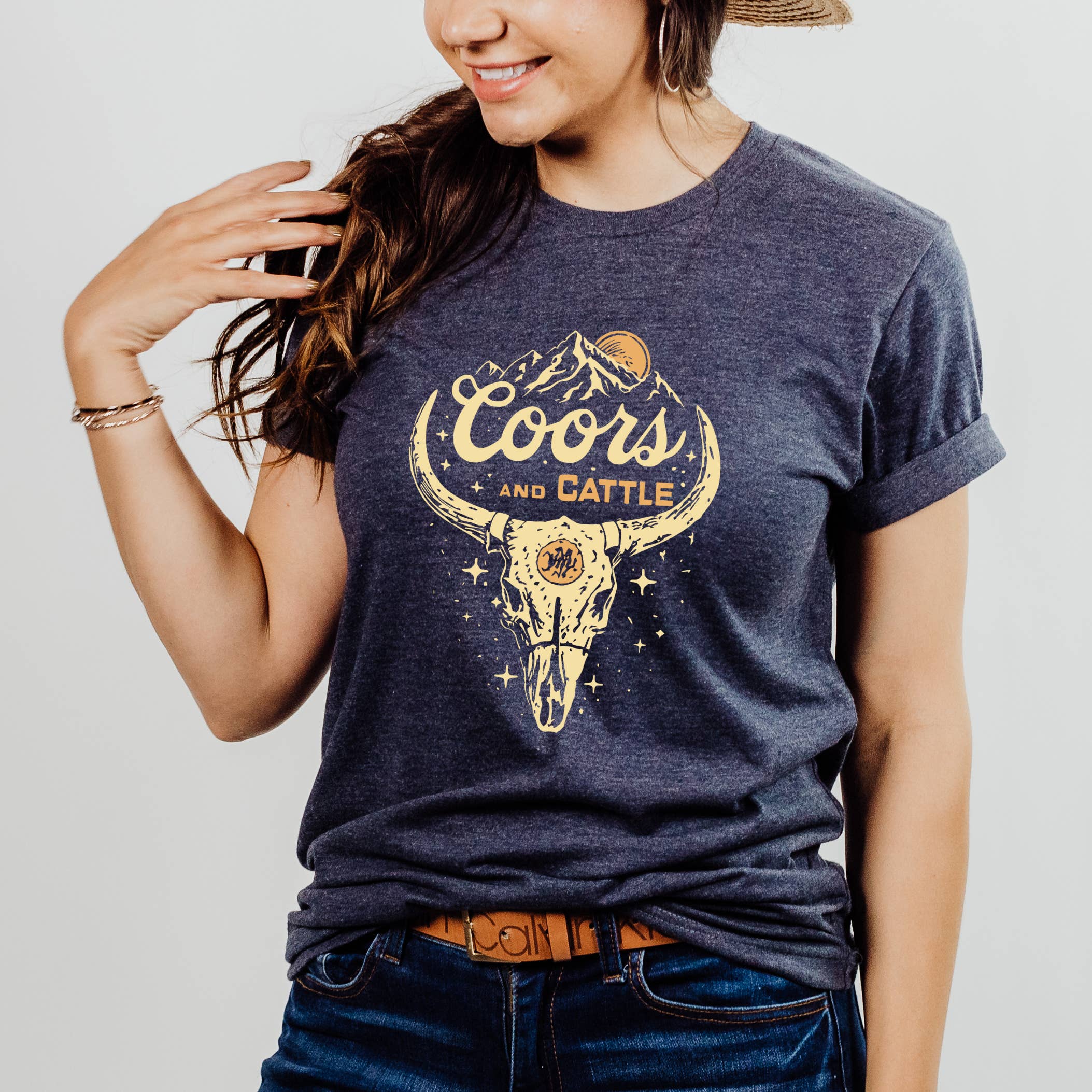 Dakota Soul Tees - Wholesale Screen Printed T-Shirt - Women's - Coors & Cattle Longhorn Tee | Rodeo Tee | Rodeo Season2