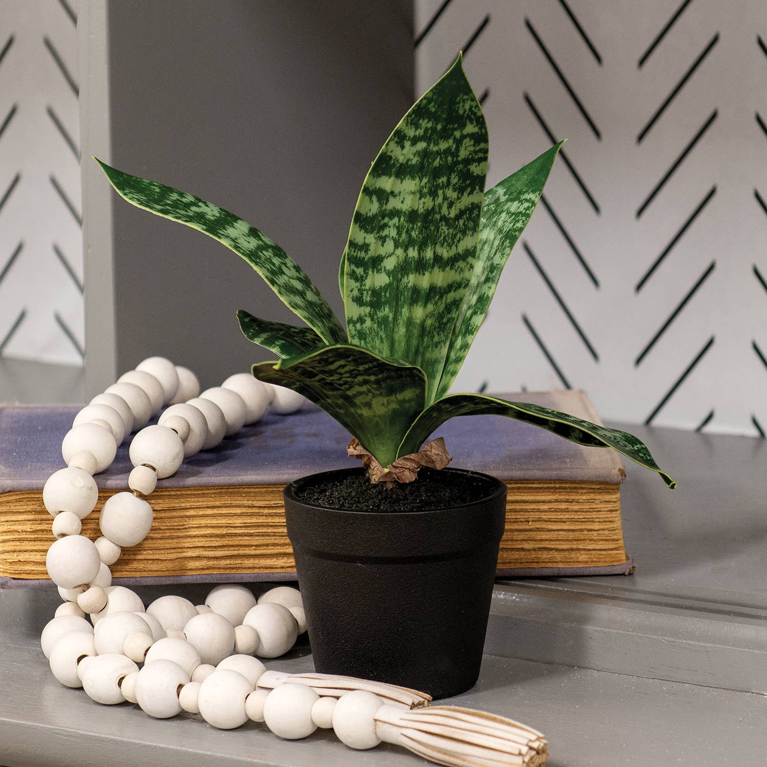 Col House Designs - Vente Plantes artificielles - Plante serpent vert foncé en pot1