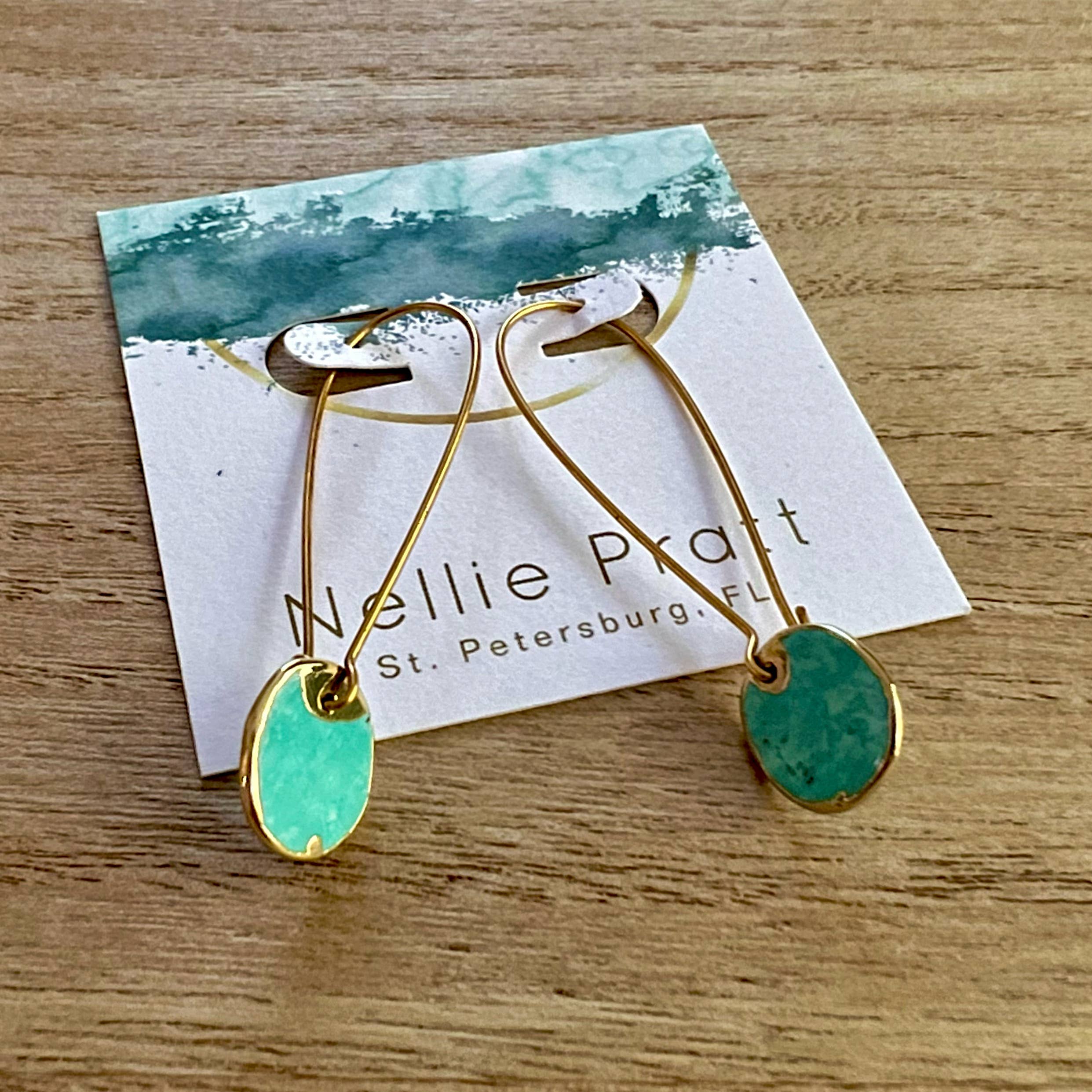 Nellie Pratt Artisan Jewelry - Wholesale Dangle Earrings - Irish Exit turquoise veneer earrings1