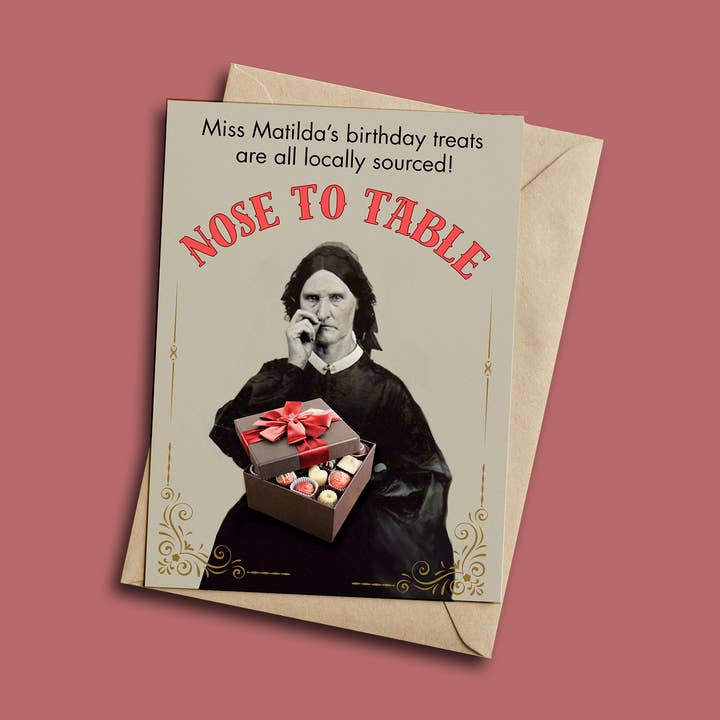 Tarjeta de Felicitación de Cumpleaños con Golosinas de Nariz a Mesa para venta al por mayor de Henny Penny Studio