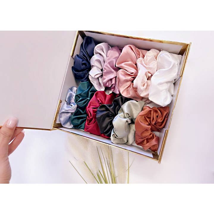 The Blissful - Wholesale Scrunchie - Women's - Satin Silk Scrunchies Bridal Hair Satin Scrucnhies